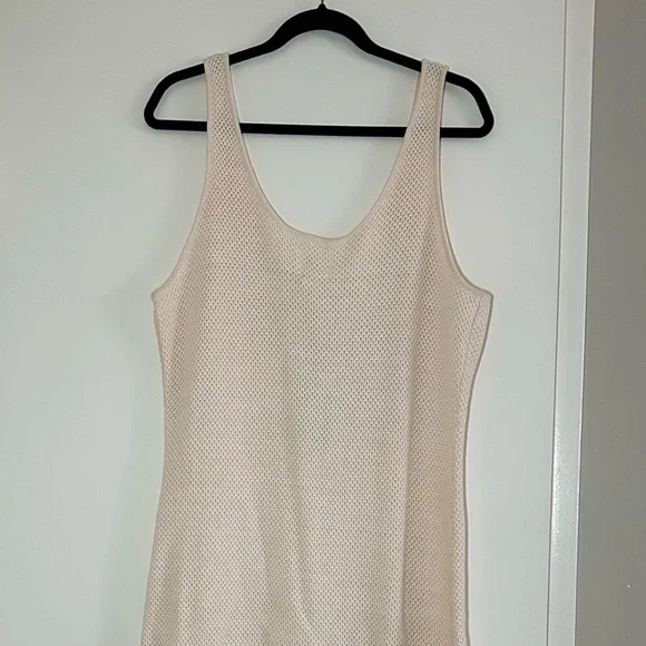 NWT Future Collective Sleeveless Knit Fringed Hem Dress Beige Women’s Size XXL - Picture 9 of 10